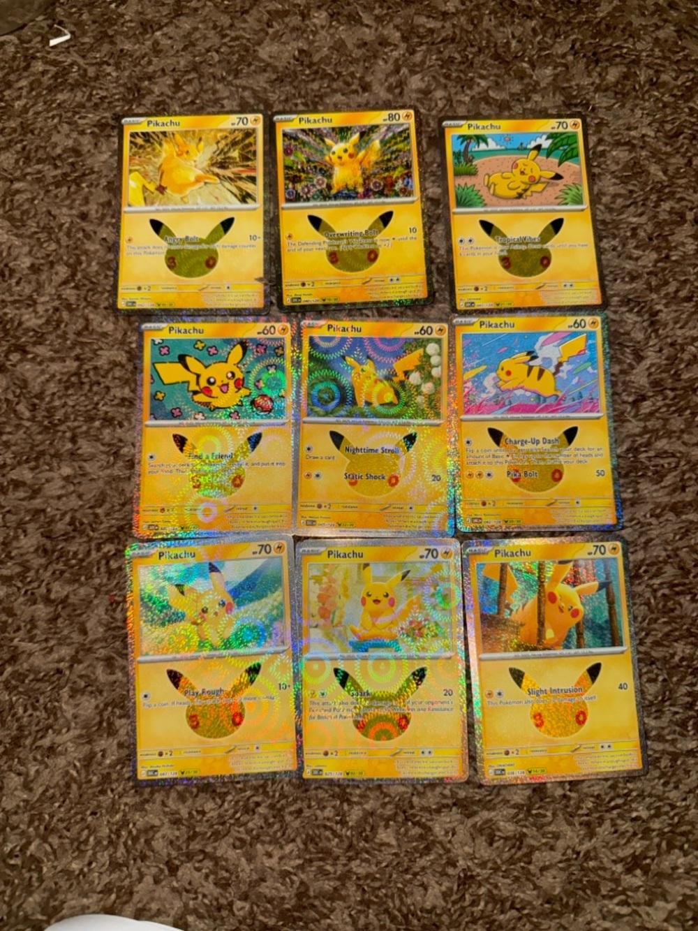 9/30 Pokemon 30th Anniversary Pikachu Holo Cards